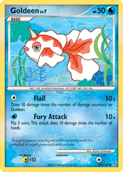 Goldeen Pokémon card, number 107