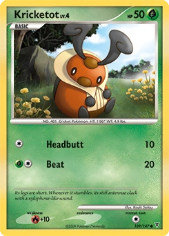 Kricketot Pokémon card, number 109