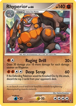 Rhyperior Pokémon card, number 10