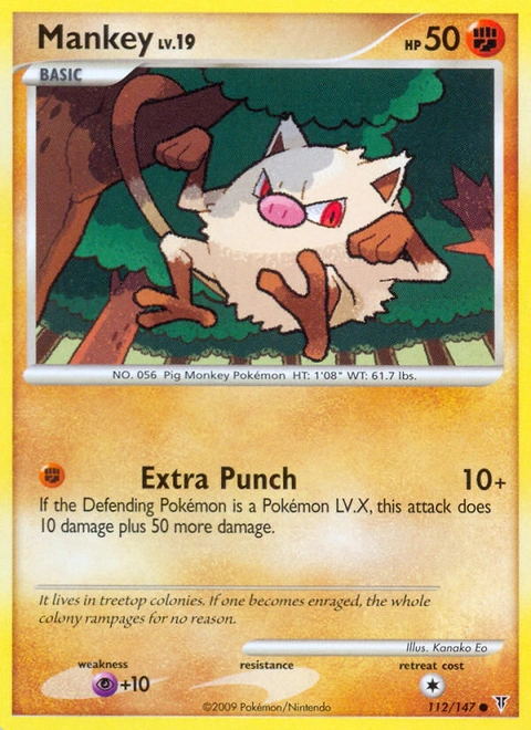 Mankey Pokémon card from Supreme Victors, number 112 (Standard print)