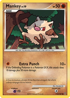 Mankey Pokémon card, number 112
