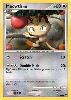 Meowth Pokémon card, number 114