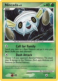 Nincada Pokémon card, number 117