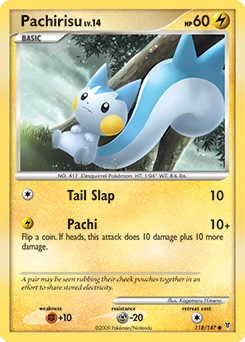 Pachirisu Pokémon card, number 118