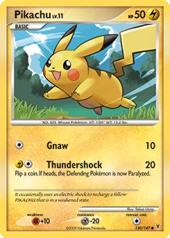 Pikachu Pokémon card, number 120