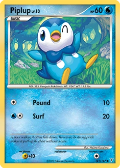 Piplup Pokémon card, number 121