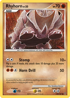 Rhyhorn Pokémon card, number 122