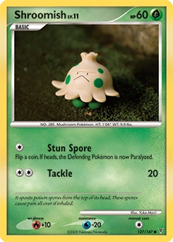 Shroomish Pokémon card, number 127