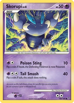 Skorupi Pokémon card, number 128