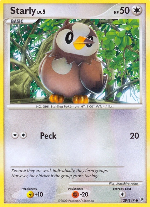 Starly Pokémon card from Supreme Victors, number 129 (Standard print)