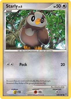 Starly Pokémon card, number 129