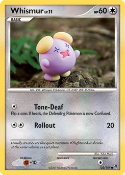 Whismur Pokémon card, number 132