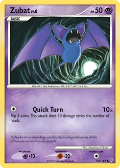 Zubat Pokémon card, number 133