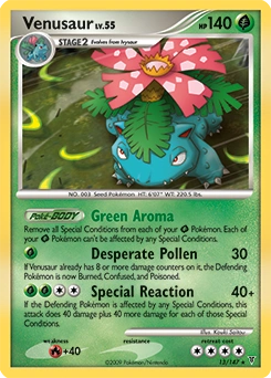 Venusaur Pokémon card, number 13