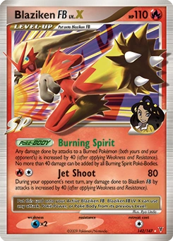 Blaziken FB LV.X Pokémon card, number 142