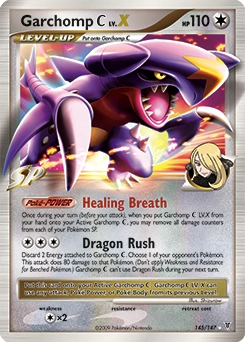 Garchomp C LV.X Pokémon card, number 145