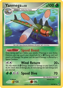 Yanmega Pokémon card, number 14