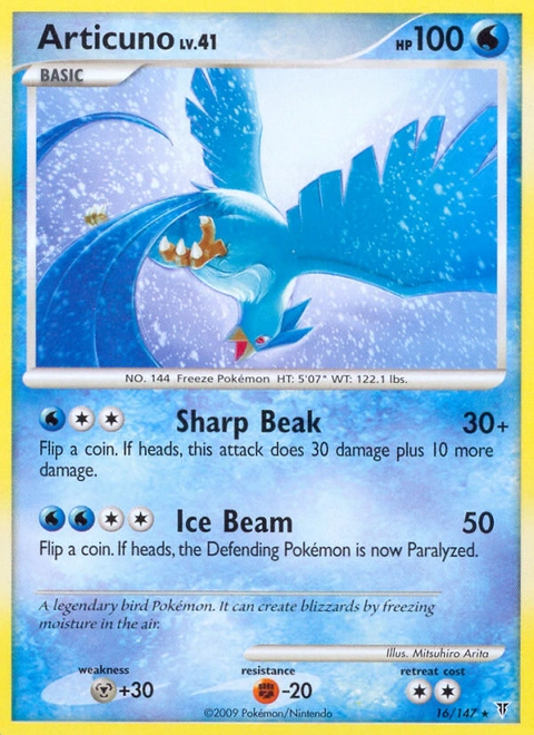 Articuno Pokémon card from Supreme Victors, number 16 (Standard print)