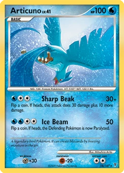Articuno Pokémon card, number 16