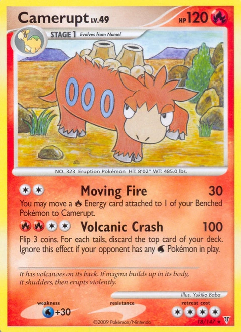 Camerupt Pokémon card from Supreme Victors, number 18 (Standard print)