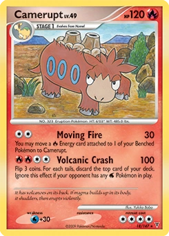 Camerupt Pokémon card, number 18