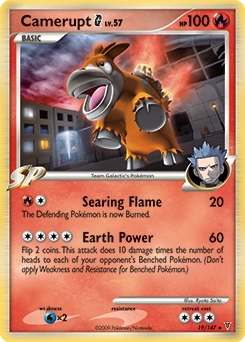 Camerupt G Pokémon card, number 19