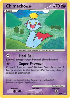 Chimecho Pokémon card, number 21