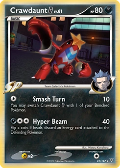 Crawdaunt G Pokémon card, number 23