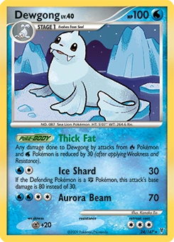 Dewgong Pokémon card, number 24