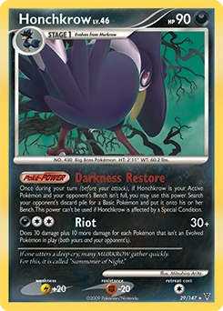 Honchkrow Pokémon card, number 29