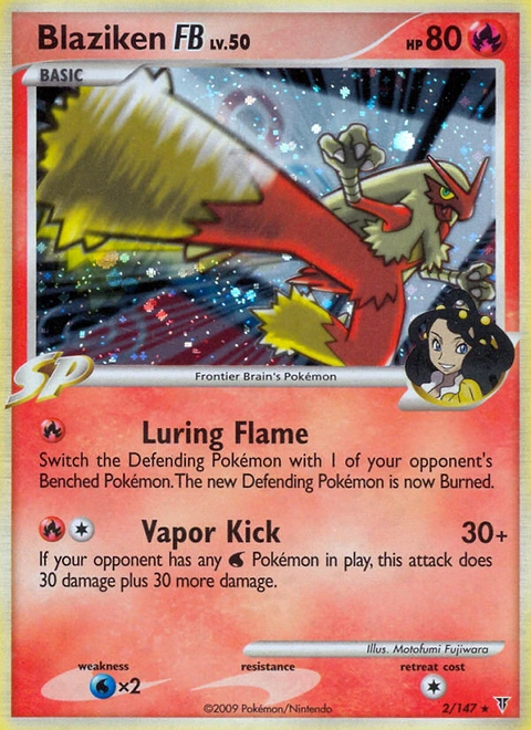 Blaziken FB Pokémon card from Supreme Victors, number 2 (Holo print)