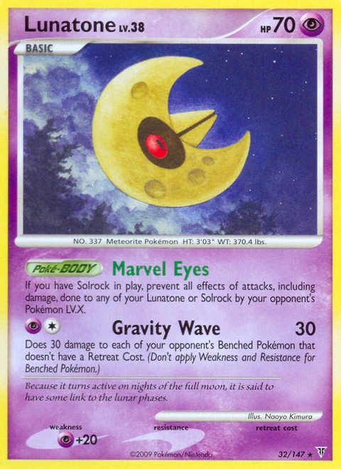 Lunatone Pokémon card from Supreme Victors, number 32 (Standard print)