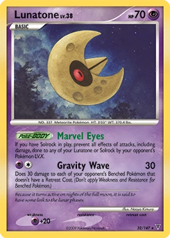 Lunatone Pokémon card, number 32