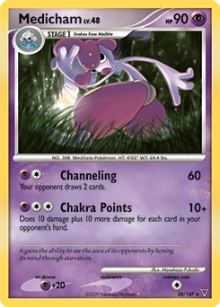 Medicham Pokémon card, number 34