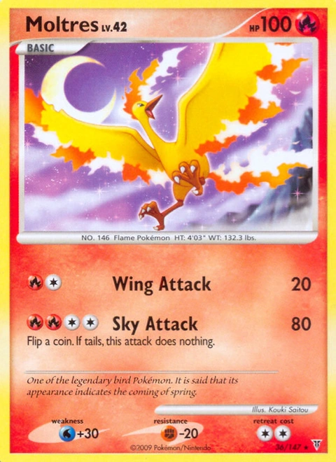 Moltres Pokémon card from Supreme Victors, number 36 (Standard print)