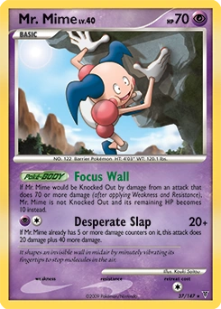 Mr. Mime Pokémon card, number 37