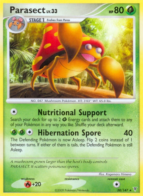 Parasect Pokémon card from Supreme Victors, number 38 (Standard print)