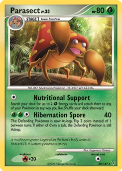 Parasect Pokémon card, number 38
