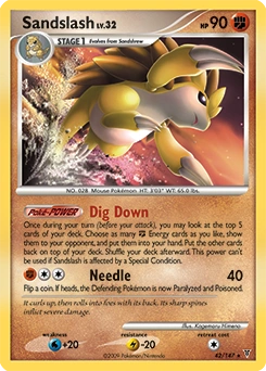 Sandslash Pokémon card, number 42