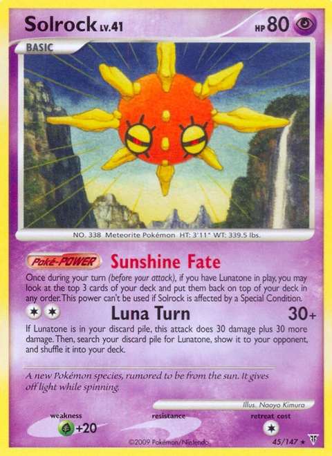 Solrock Pokémon card from Supreme Victors, number 45 (Standard print)
