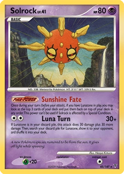 Solrock Pokémon card, number 45