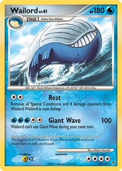 Wailord Pokémon card, number 47