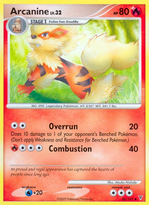 Arcanine Pokémon card from Supreme Victors, number 50 (Standard print)
