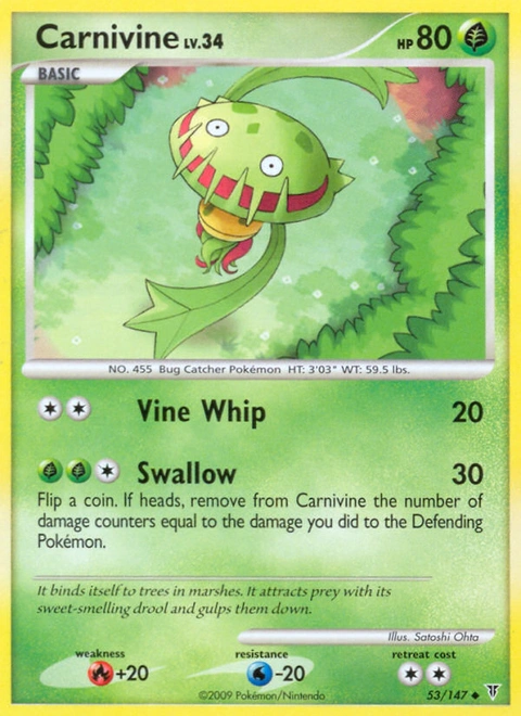 Carnivine Pokémon card from Supreme Victors, number 53 (Standard print)