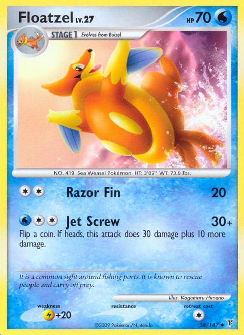 Floatzel Pokémon card from Supreme Victors, number 58 (Standard print)