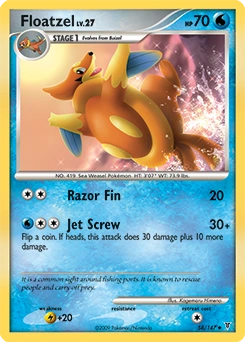 Floatzel Pokémon card, number 58