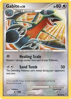 Gabite Pokémon card, number 59