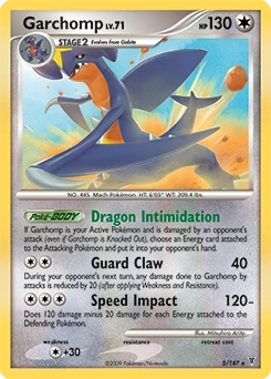 Garchomp Pokémon card, number 5