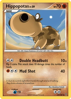 Hippopotas Pokémon card, number 61