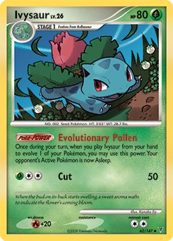 Ivysaur Pokémon card, number 62
